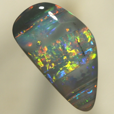 SOLID BLACK OPAL Unusual banded pattern  bright sparkles SEE VIDEO